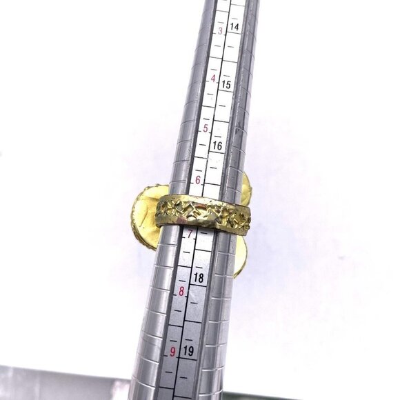 Triple Multicolor Gemstone Ring Gold Tone Size 7 - Picture 7 of 7